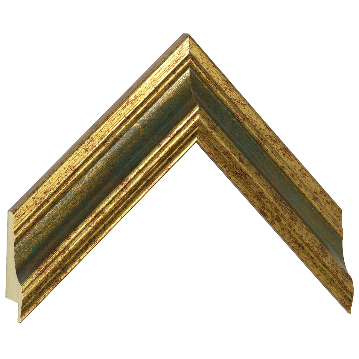 Asta in ayous - Larghezza 44mm Altezza 32 - Oro con gola verde - Campione