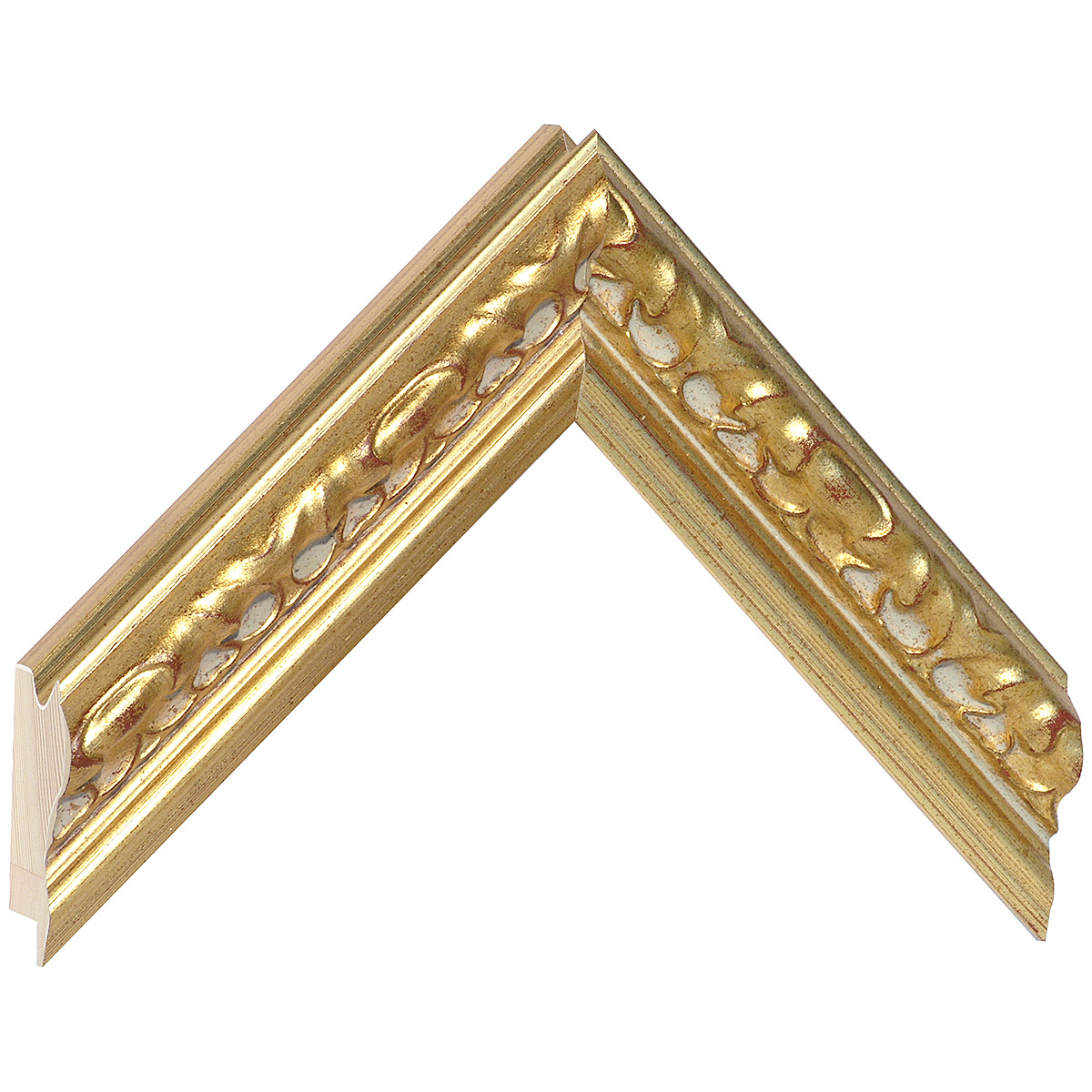Asta in pino - Larghezza 40mm Altezza 38 - Oro con decorazioni - Campione
