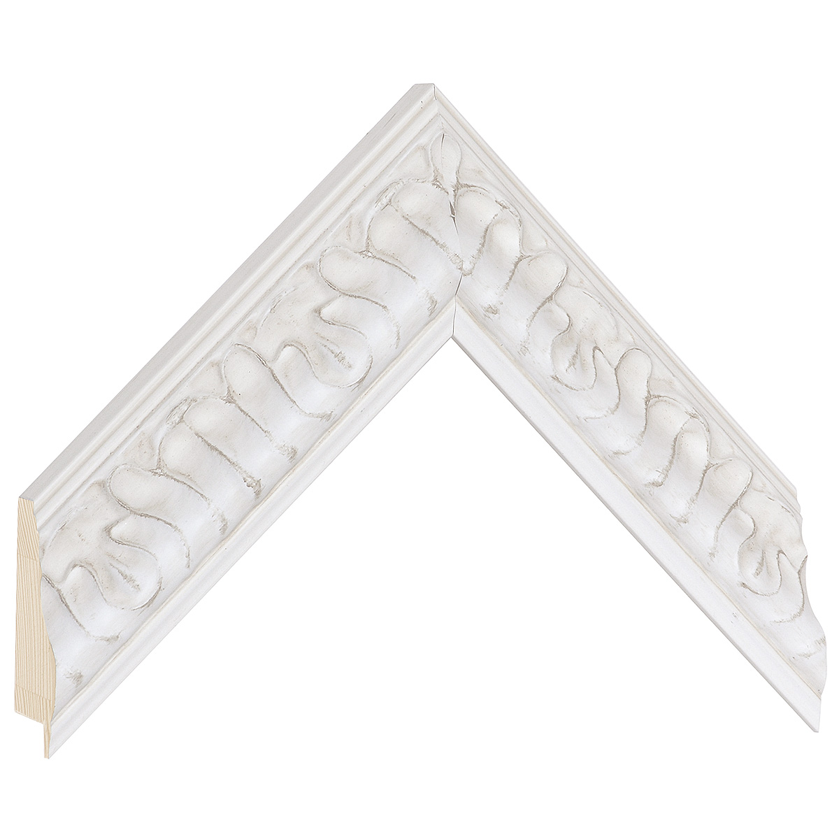 Asta in pino - Larghezza 45mm Altezza 34 - Bianco con decorazioni - Campione