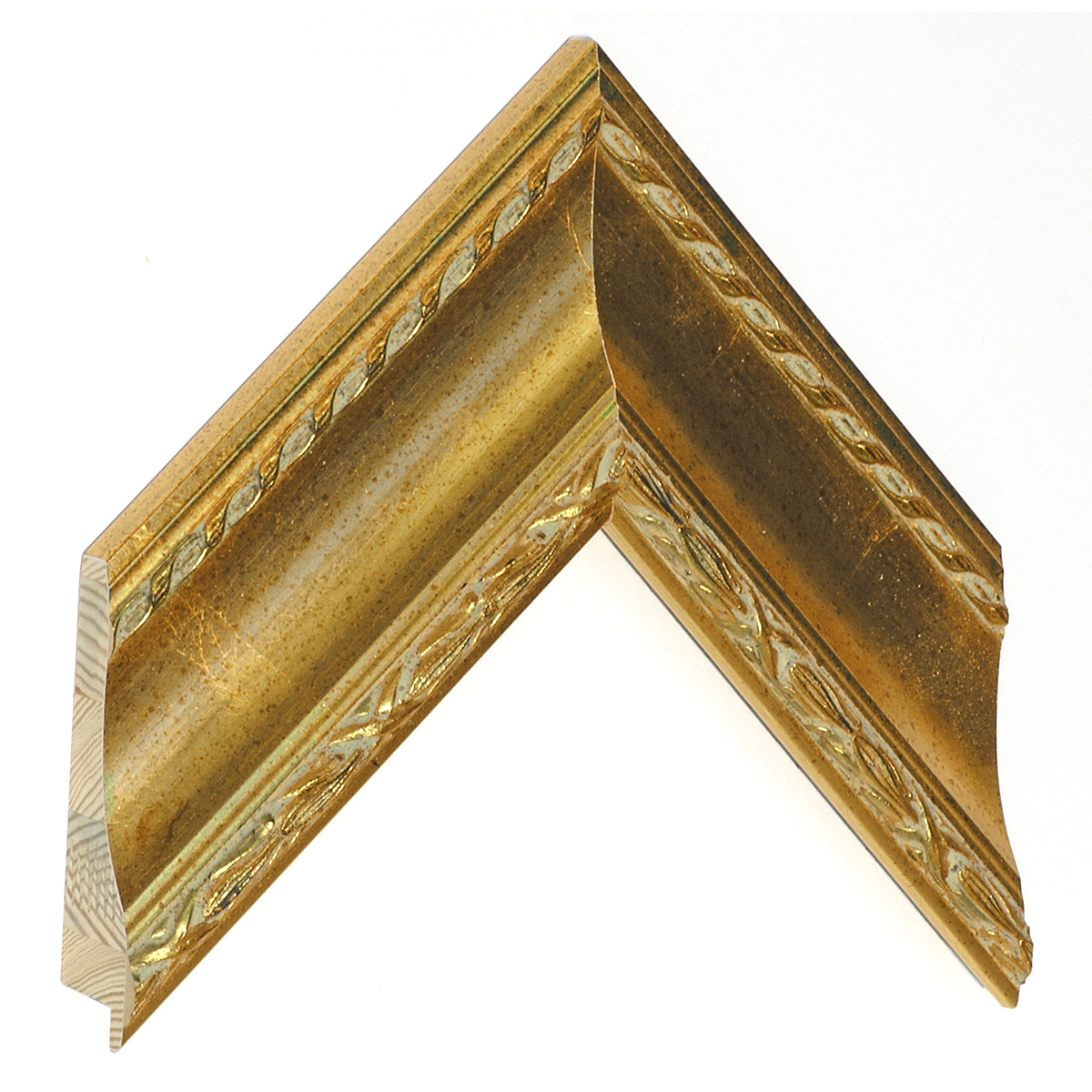 Asta in pino - Larghezza 70mm Altezza 35 - Oro con fregi in rilievo - Campione