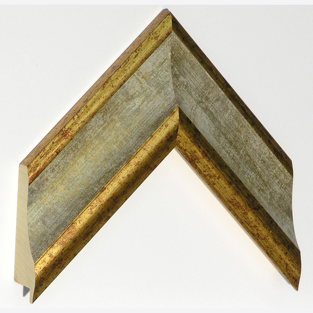 Asta pino giuntato - Larghezza 67mm Altezza 32 - Oro con gola bianca - Campione