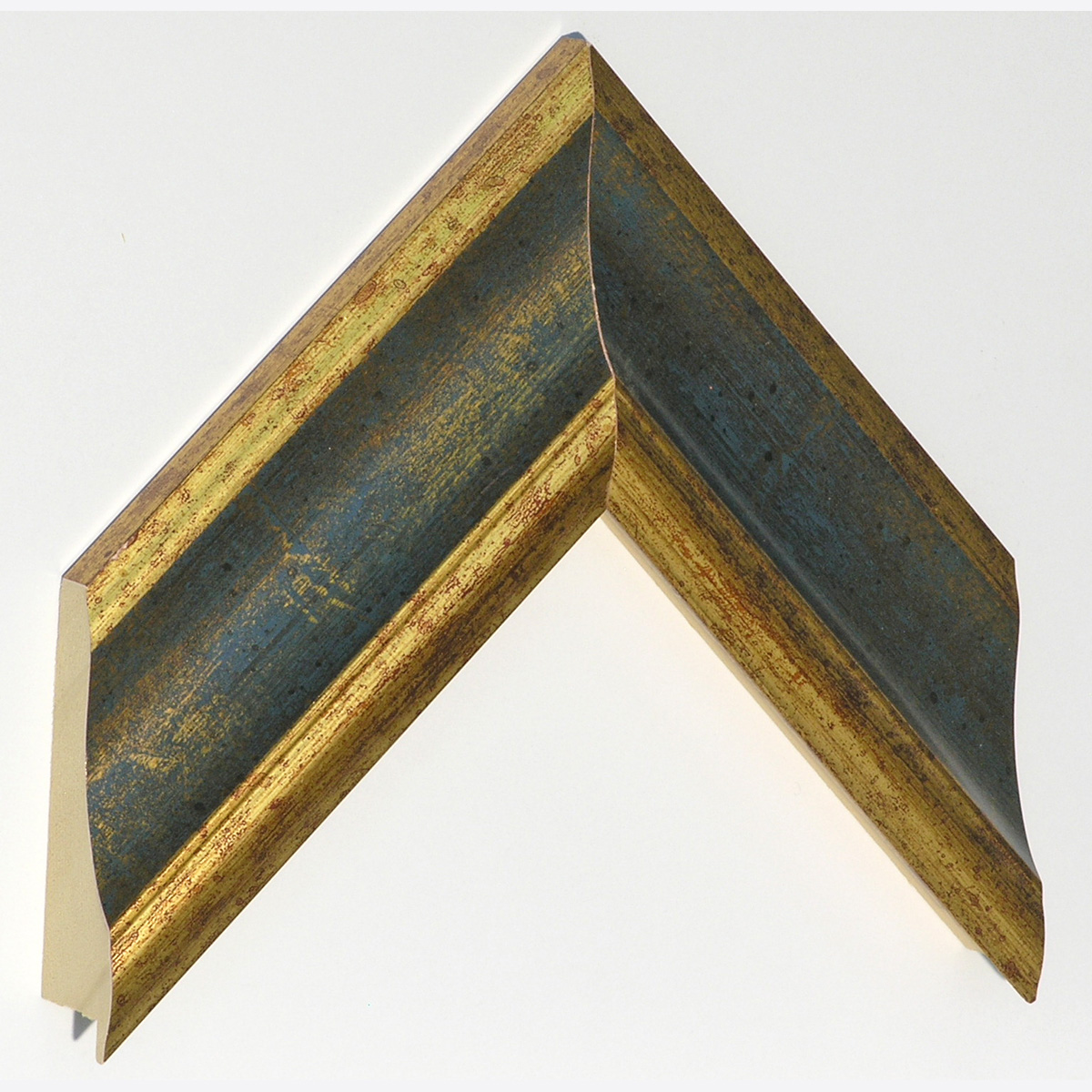Asta pino giuntato - Larghezza 67mm Altezza 32 - Oro con gola blu - Campione