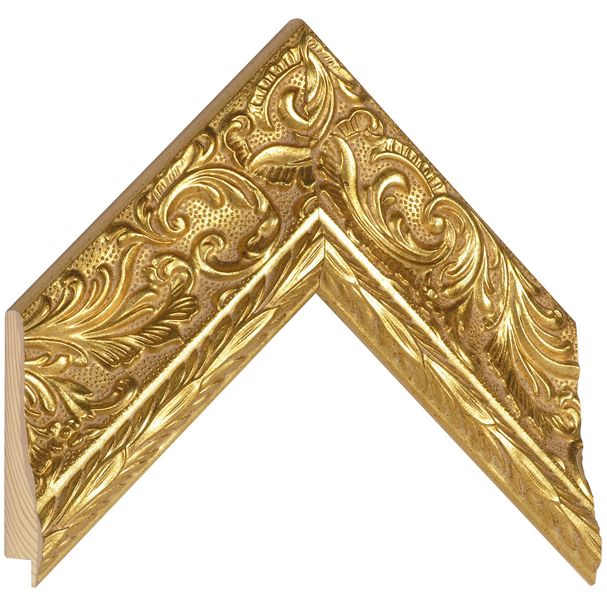 Asta pino giuntato - Larghezza 69mm Altezza 36 - Oro con decorazioni - Campione