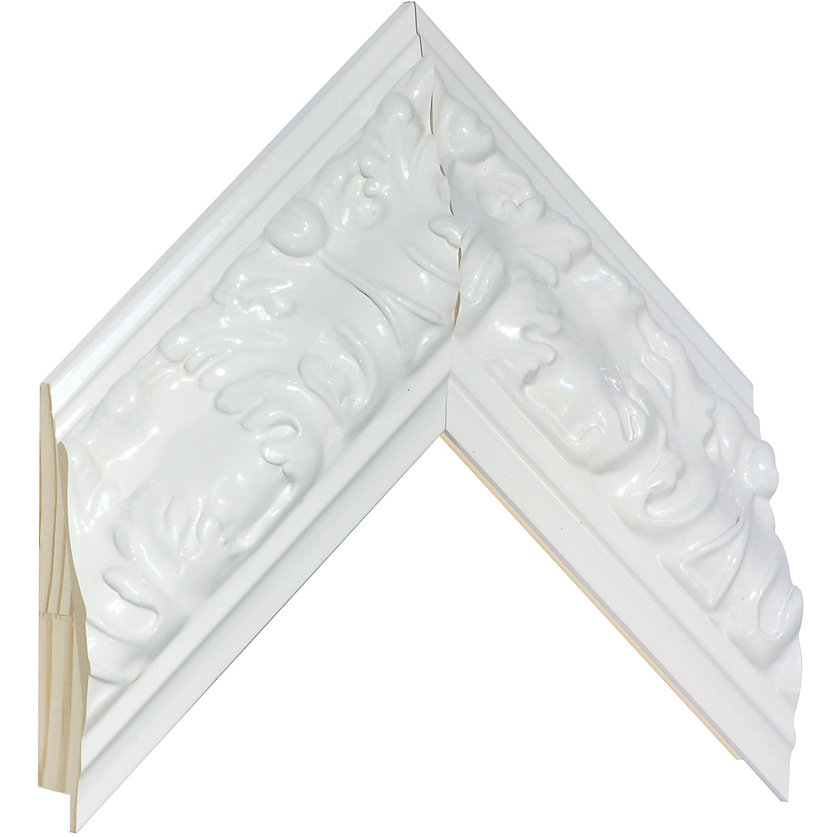 Asta pino giuntato - Larghezza 85mm Altezza 45 - Bianco con decorazioni - Campione