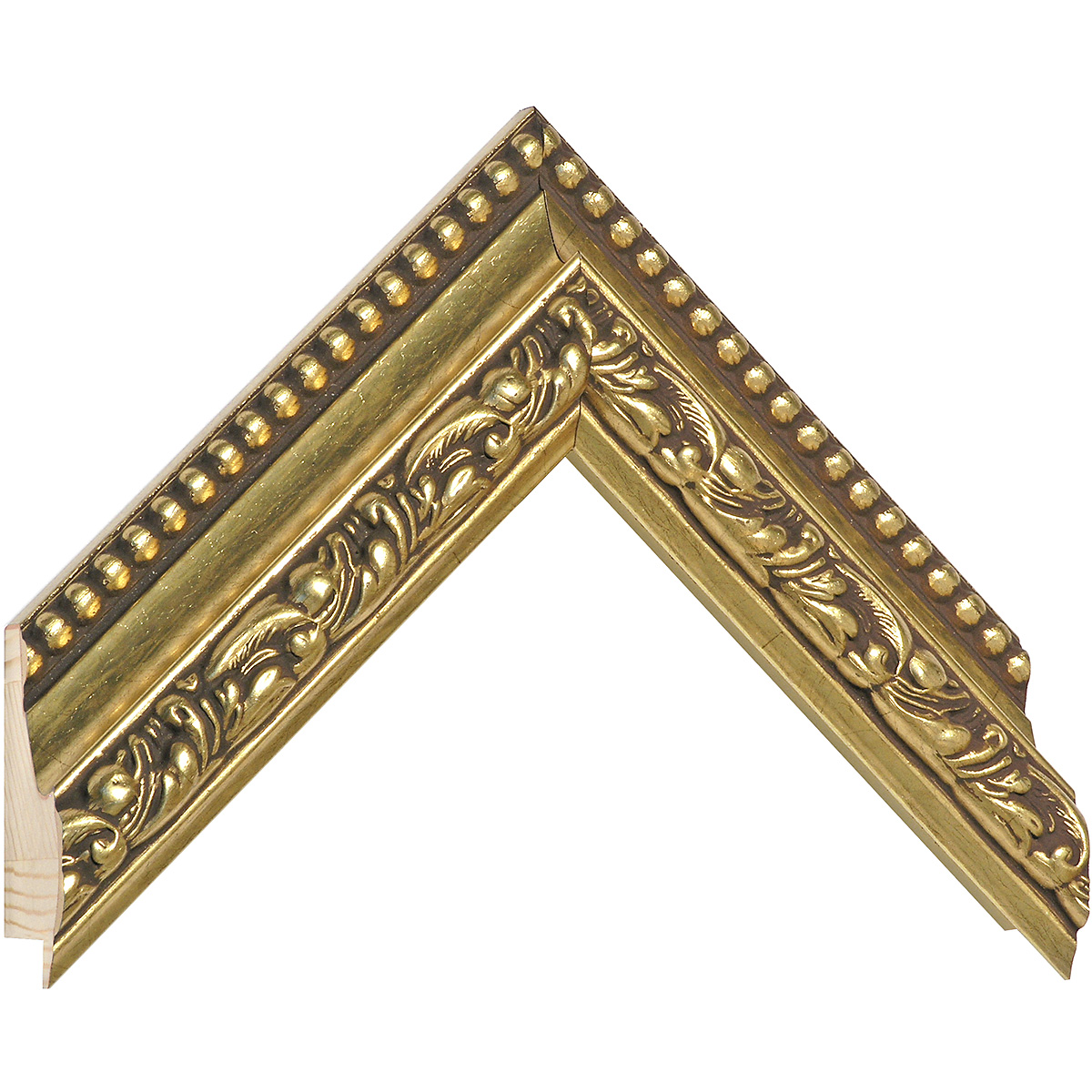 Asta abete giuntato - Larghezza 50mm Altezza 44 - Oro con decorazioni - Campione