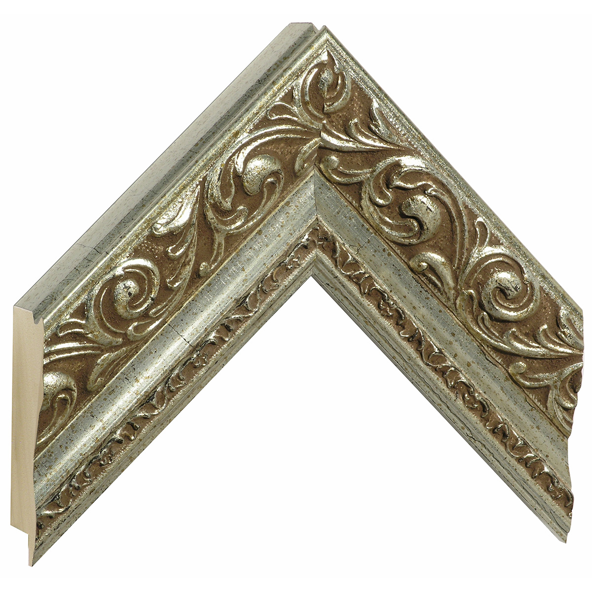 Asta in ayous - Larghezza 64mm Altezza 44 - Argento, decoraz. in rilievo - Campione