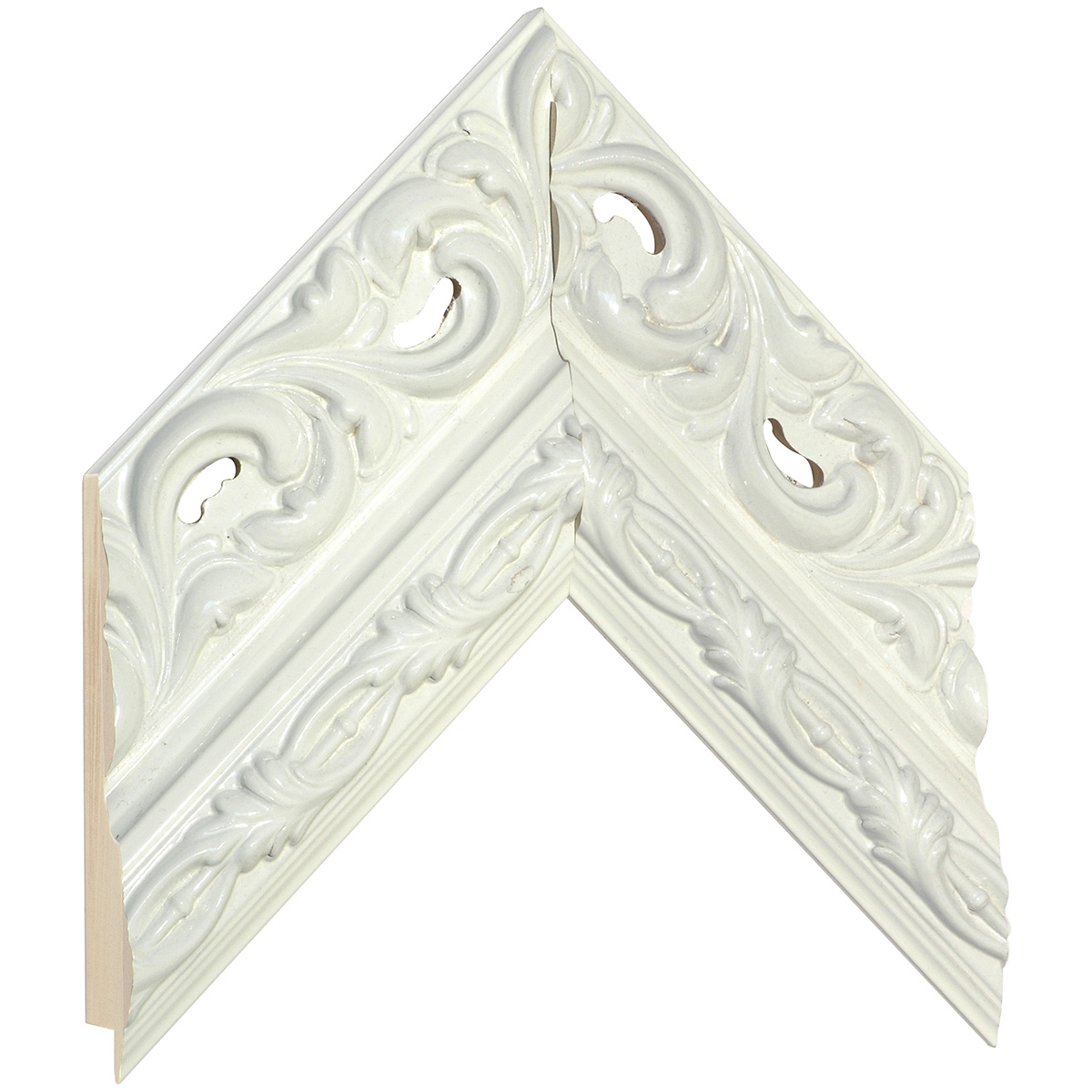 Asta pino giuntato - Larghezza 95mm Altezza 34 - Bianco lucido decorato - Campione