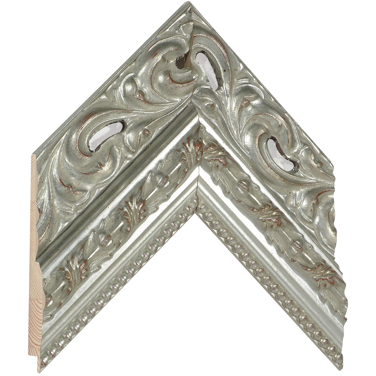 Asta pino giuntato - Larghezza 100mm Altezza 40 - Argento con decoraz. - Campione