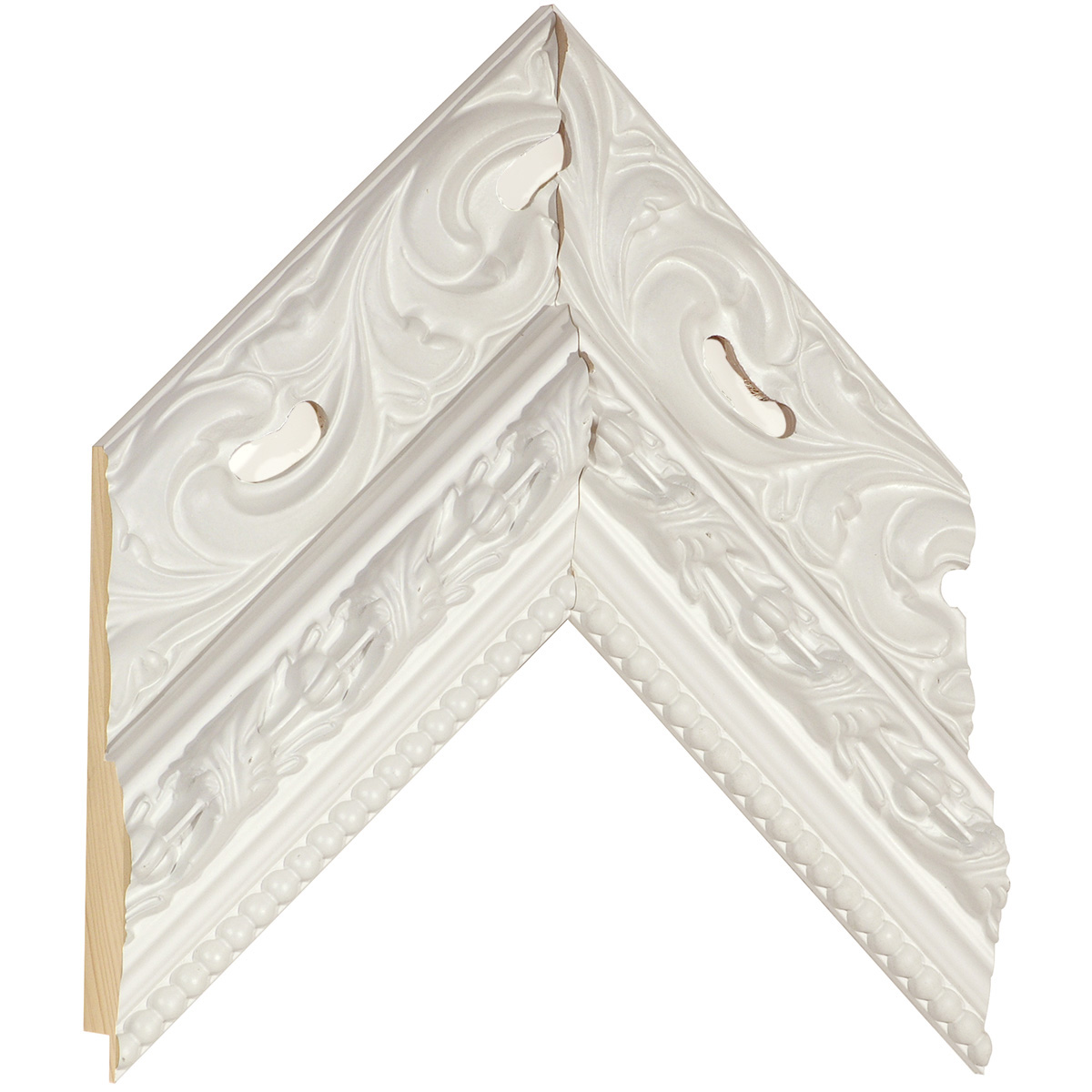 Asta pino giuntato - Larghezza 100mm Altezza 40 - Bianco con decoraz. - Campione