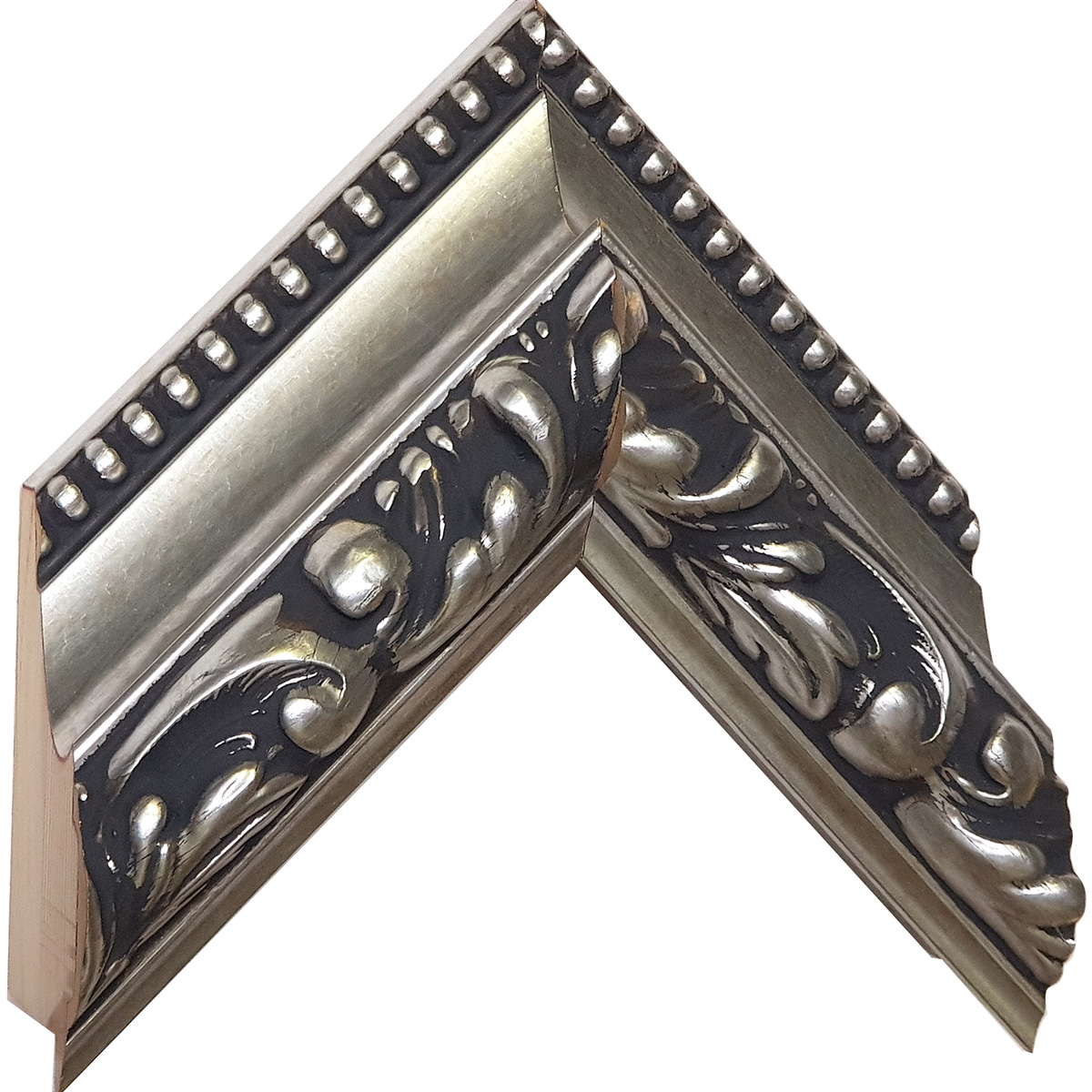 Asta abete giuntato - Larghezza 80mm Altezza 72 - Argento con decoraz - Campione
