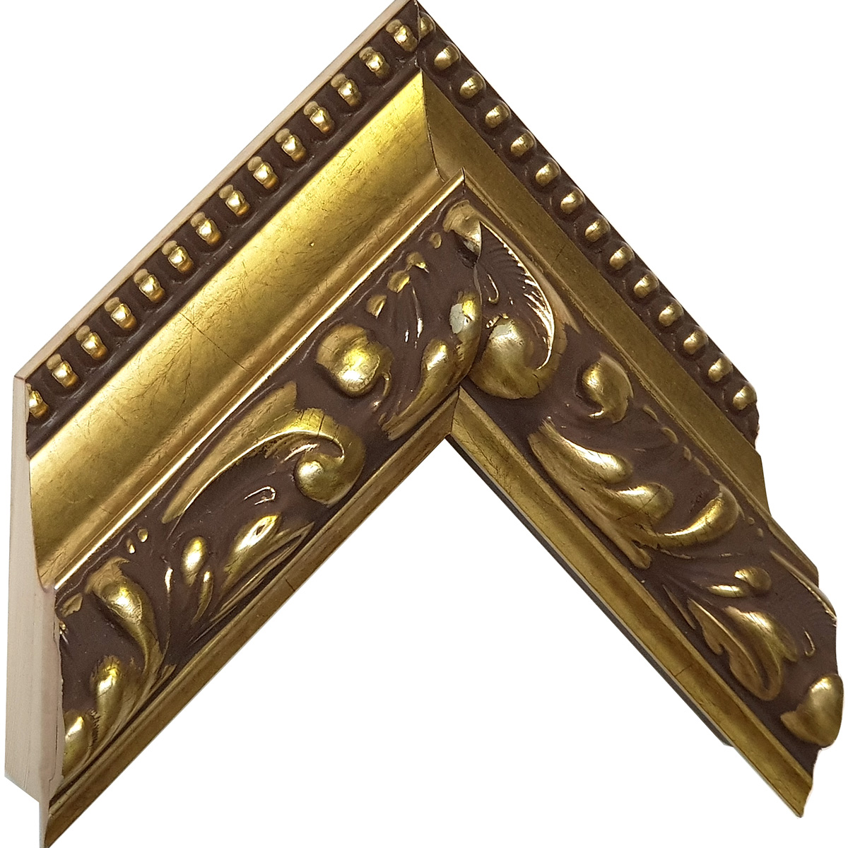 Asta in abete giuntato - Larghezza 80mm Altezza 72 - Oro con decorazioni - Campione
