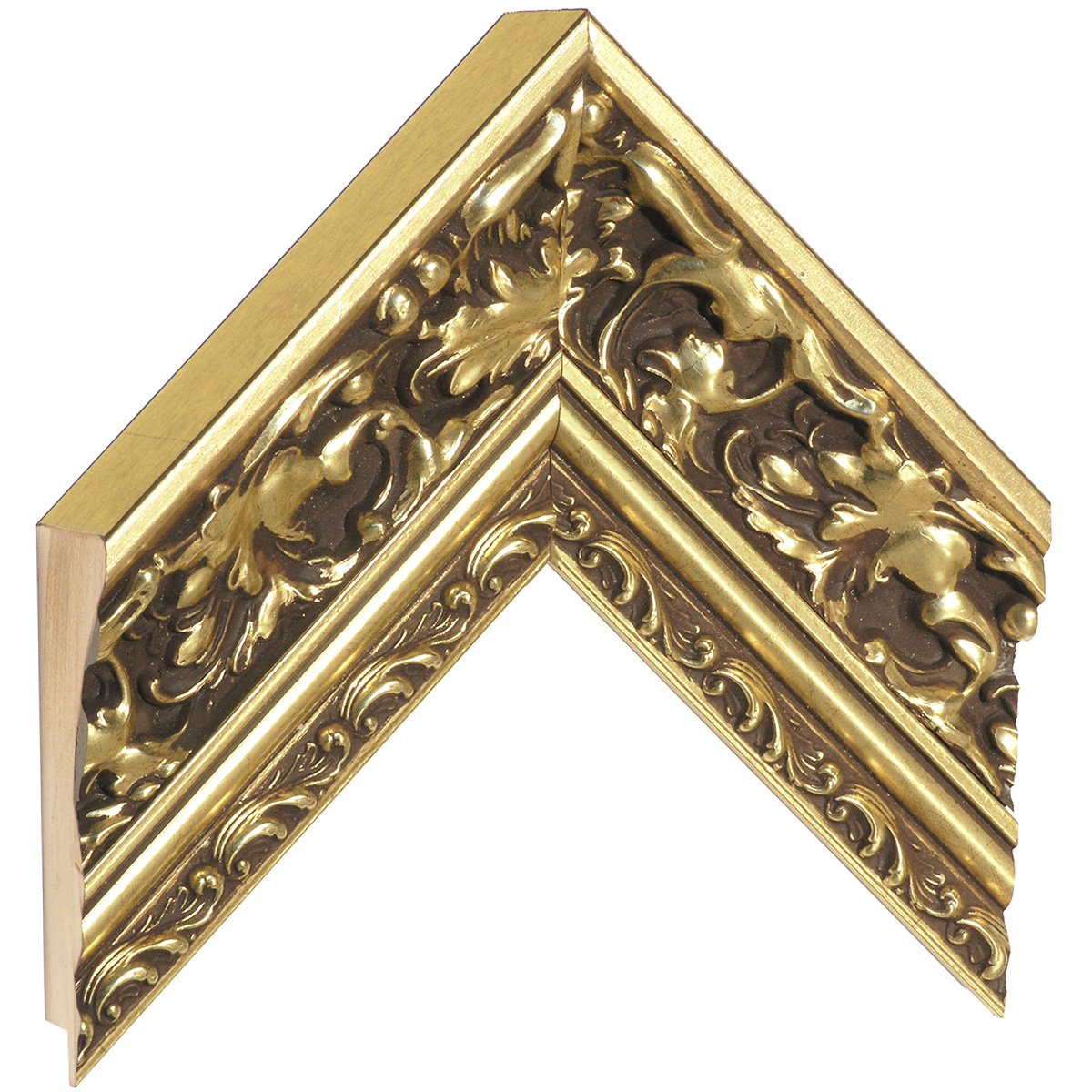 Asta abete giuntato - Larghezza 82mm Altezza 49 - Oro con decorazioni - Campione