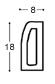 Distanziatore in plastica mm 18 - Lunghezza mt 2 - Bianco - Sezione