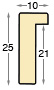 Asta ramin grezza - larghezza mm 10 - altezza mm 25 - Sezione