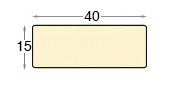 Asta grezza in tiglio - mm 15x40 - Sezione