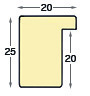 Moulding ayous, width 20mm height 25 - Gold