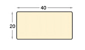 Asta grezza in tiglio - mm 20x40 - Sezione