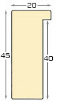 Asta ayous larg. mm 20 alt.mm 45 - Poro aperto - Grigio Ferro - Sezione