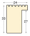Asta in ayous trattato - Larghezza 24mm Altezza 33 - Legno naturale - Sezione