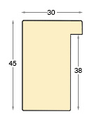 Asta ayous grezza - larghezza mm 30 - altezza mm 45 - Sezione