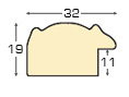 Asta ayous grezza - larghezza mm 32 - altezza mm 19 - Sezione