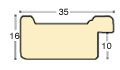 Asta ayous larg. mm 35 - finitura screziata colore mogano - Sezione