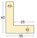 Asta a L - Pino giuntato - Larghezza 35mm Altezza 40 - Sezione