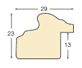 Asta ayous mm 29 - finitura con foglia oro - Sezione