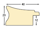 Asta abete giuntato - Larg.40 mm - Finitura screziata bianco-rosa - Sezione