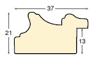 Asta ayous grezza - larghezza mm 37 - altezza mm 21 - Sezione