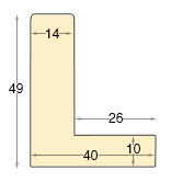 Asta Profilo L - Jelutong Larg.mm40 Alt.49 - Bianco - Sezione