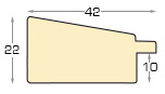 Asta in pino giuntato Larg.42mm Alt.22 - noce filo oro - Sezione