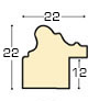 Asta ayous larg. mm 22 - finitura con foglia oro ramato - Sezione