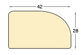 Asta grezza in tiglio - Larghezza 42mm - Altezza 28 - Sezione