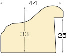 Asta in PVC - Larghezza 44mm Altezza 33 - Oro con fascia biancastra - Sezione