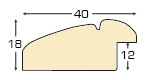 Asta ayous larg. mm 40 - finitura oro anticato - Sezione