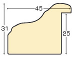 Asta in ayous - Larghezza 45mm Altezza 31 - Oro - Sezione