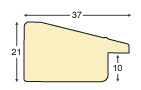 Asta in abete giuntato larg. mm 37 - finitura screziata perla filo arg - Sezione