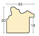 Asta in ayous - Larghezza 33mm Altezza 30 - Oro - Sezione