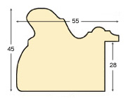 Asta in ayous - Larghezza 55mm Altezza 45 - Oro ramato - Sezione