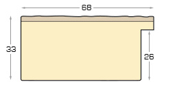 Asta in abete giuntato larg.68 alt.33 - colore bruno - Sezione