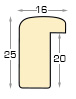 Asta in ayous - Larghezza 15mm Altezza 25 - Oro - Sezione