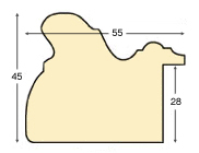 Asta ayous larg.55mm alt.45 - finitura oro ramato - Sezione