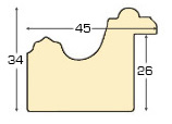 Asta ayous larg.45mm alt.35 - finitura oro - Sezione