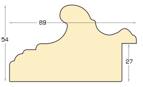 Asta ayous Larg.89mm Alt.54 - Bianco anticato - Sezione