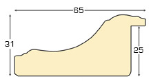 Asta ayous grezza - larghezza mm 68 - altezza mm 32 - Sezione