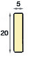 Distanziatore in plastica piatto mm 5x20 - Lunghezza mt 2 - noce - Sezione