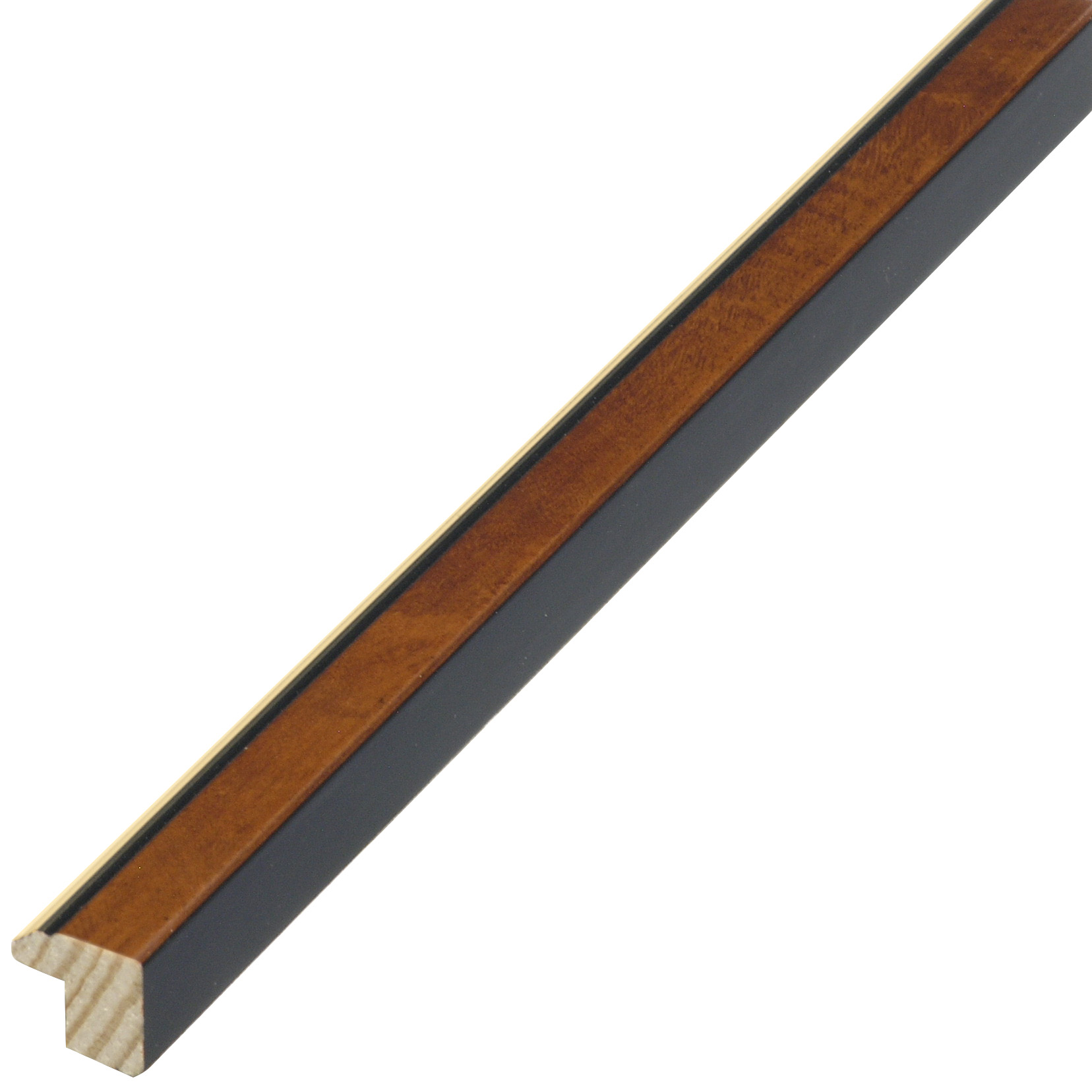 Asta in radica - Larghezza 15mm Altezza 14 - Noce con filo oro