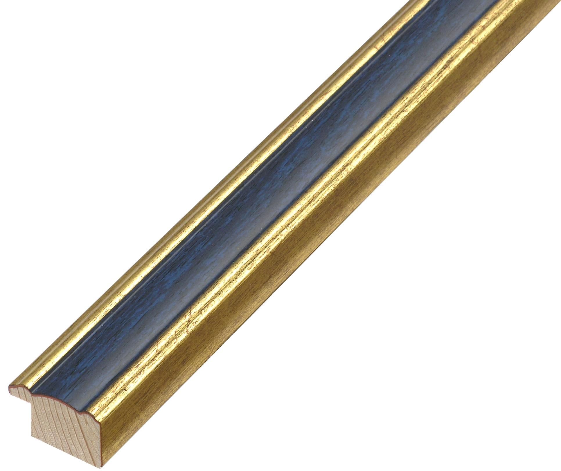 Asta pino giuntato - Larghezza 24mm Altezza 13 - Oro con fascia blu