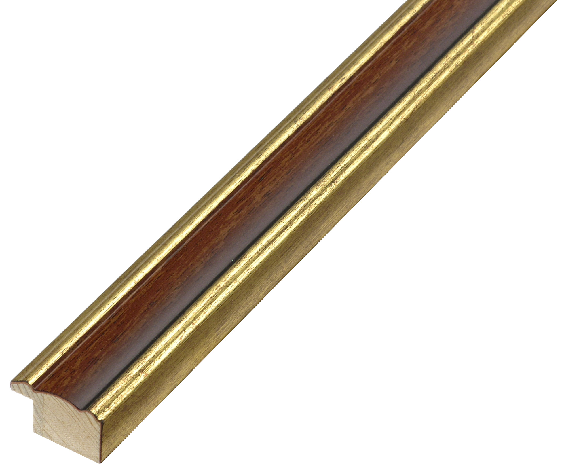 Asta pino giuntato - Larghezza 24mm Altezza 13 - Oro con fascia noce